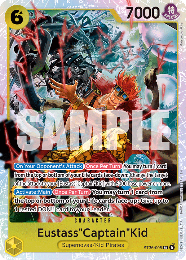 Eustass"Captain"Kid One Piece card (ST36-005, Starter Deck 36: YELLOW Eustass"Captain"Kid)