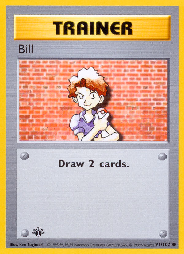 Bill (Shadowless) Pokemon card (91/102, Base)