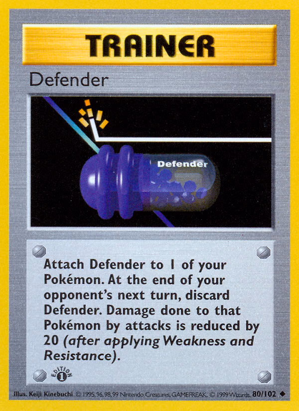 Defender Pokemon card (80/102, Base)