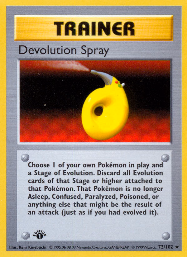 Devolution Spray (Shadowless) Pokemon card (72/102, Base)