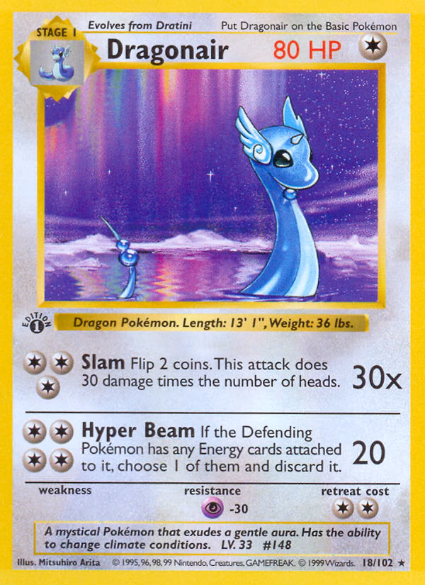 Dragonair Pokemon card (18/102, Base)
