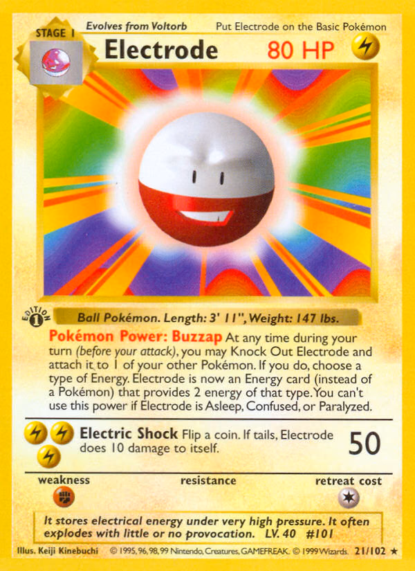 Electrode Pokemon card (21/102, Base)