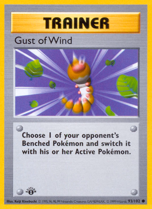 Gust of Wind (1st Edition) Pokemon card (93/102, Base)