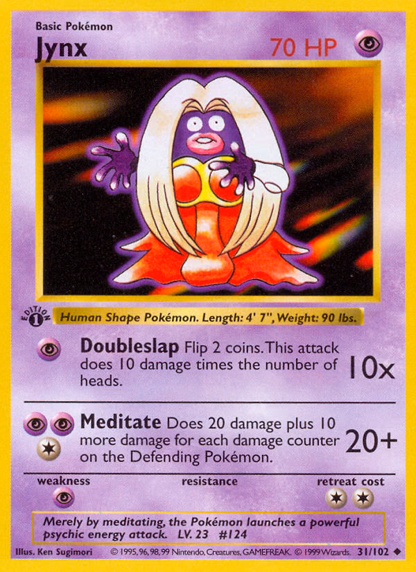 Jynx (1st Edition) Pokemon card (31/102, Base)