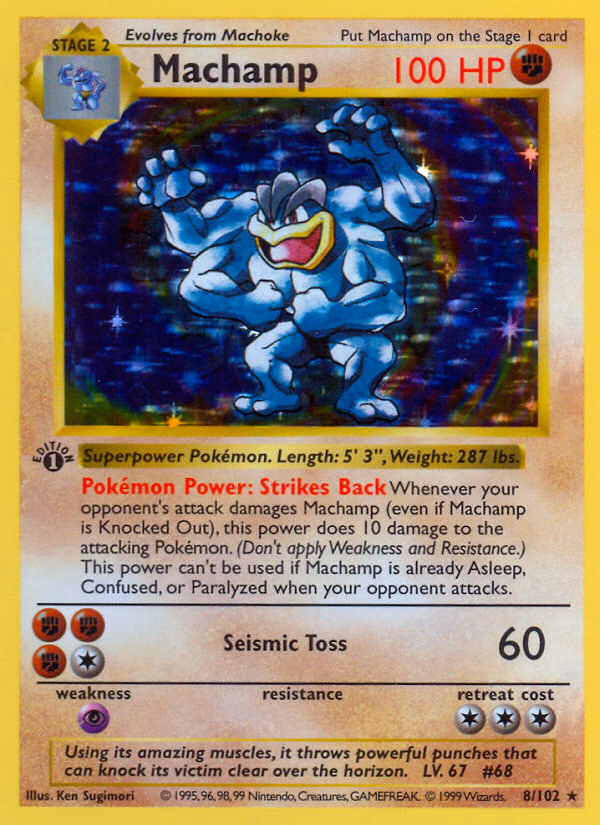 Machamp Pokemon card (8/102, Base)