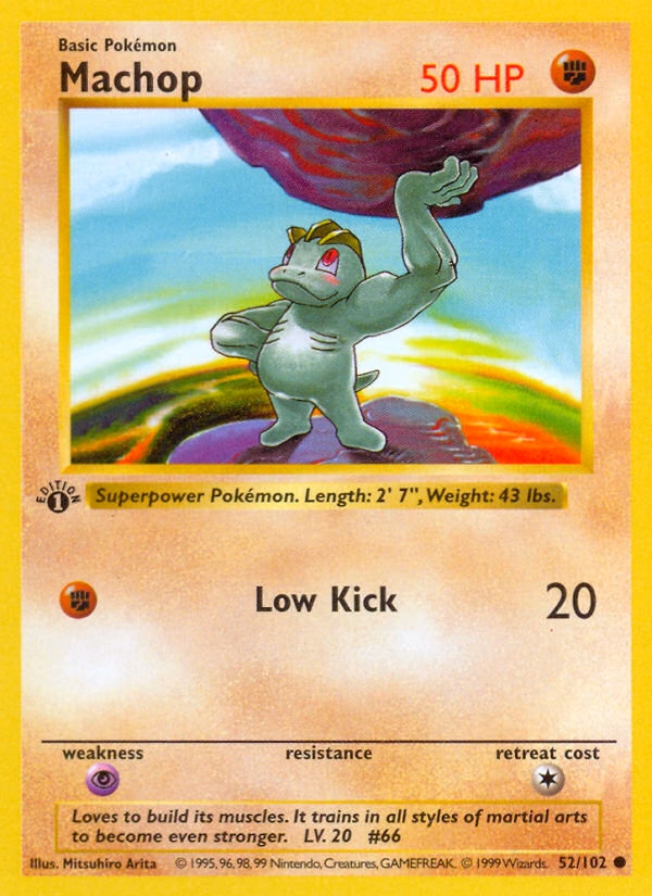Machop Pokemon card (52/102, Base)