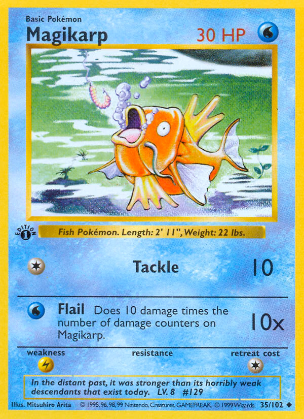 Magikarp (Shadowless) Pokemon card (35/102, Base)