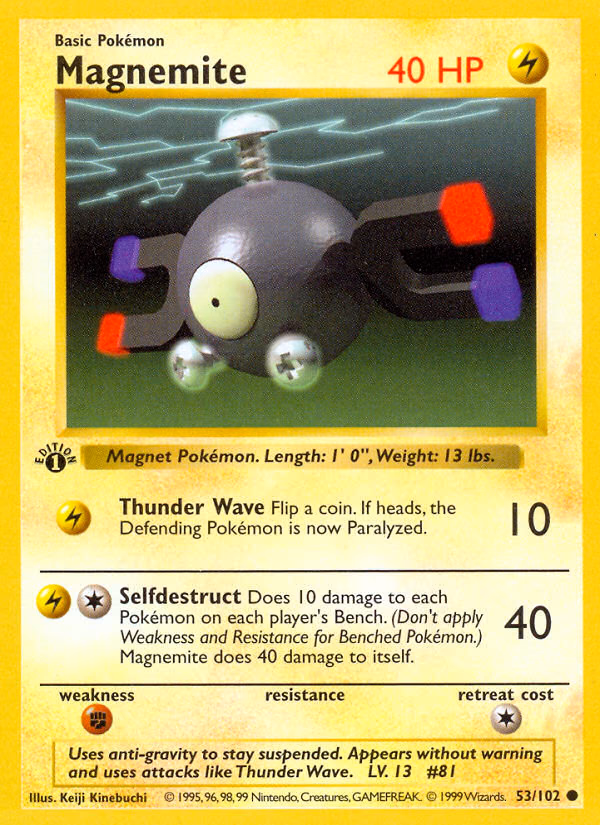 Magnemite Pokemon card (53/102, Base)