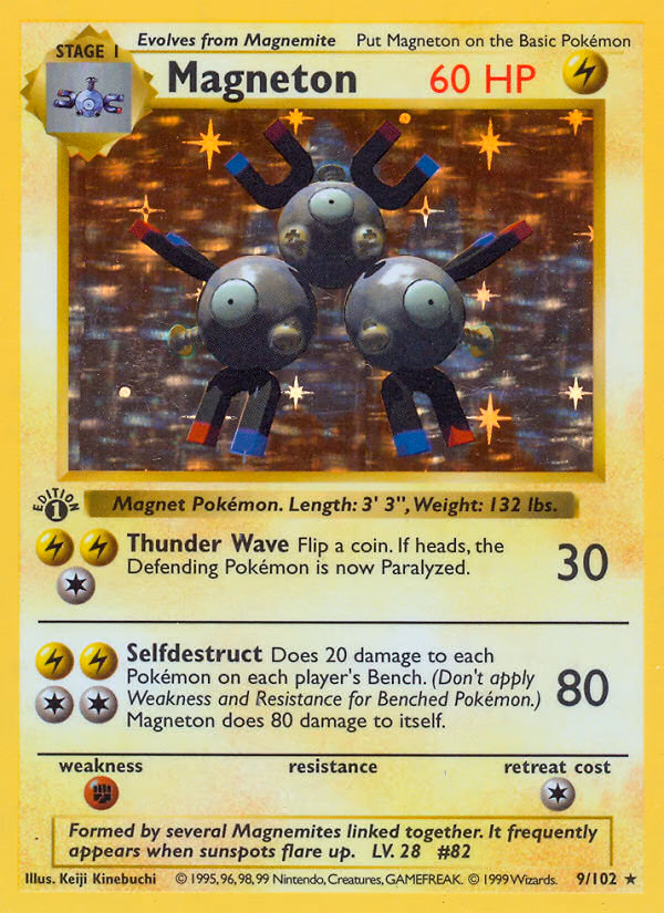Magneton (1st Edition) Pokemon card (9/102, Base)