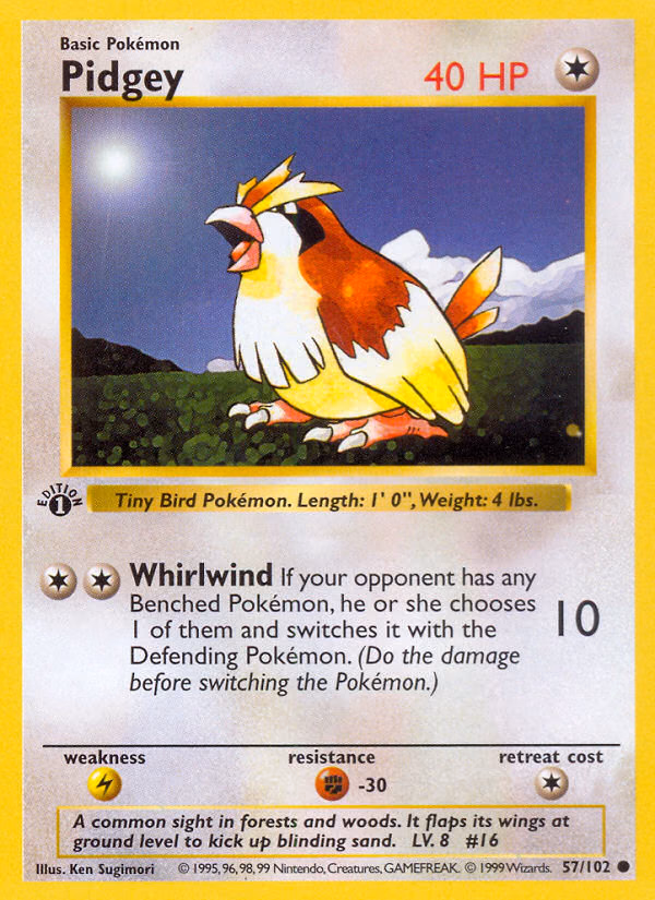 Pidgey (1st Edition) Pokemon card (57/102, Base)