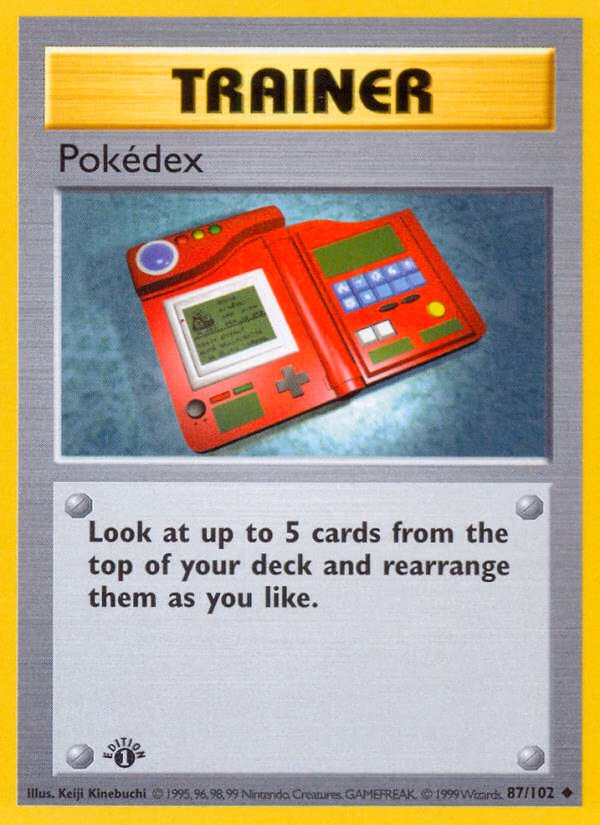 Pokédex (Shadowless) Pokemon card (87/102, Base)