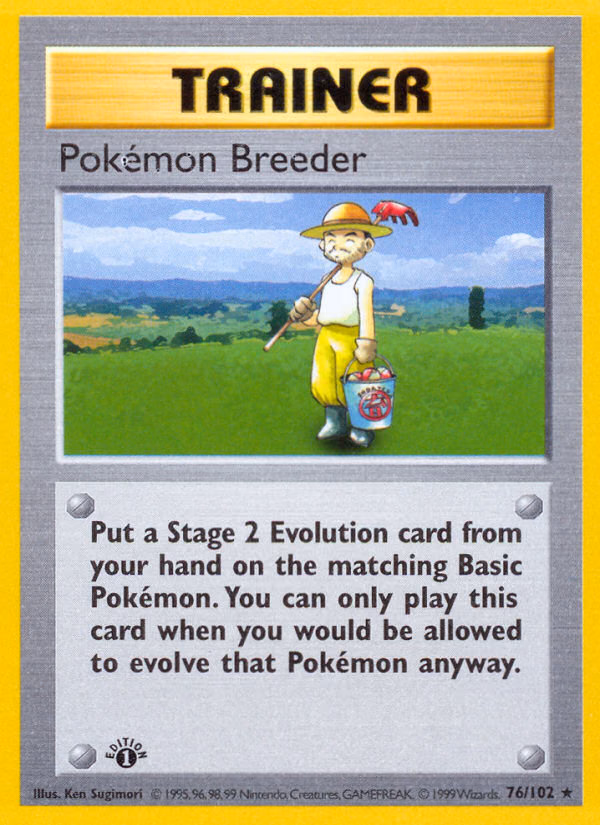 Pokémon Breeder (1st Edition) Pokemon card (76/102, Base)