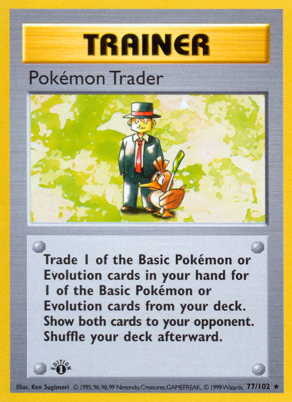 Pokémon Trader (1st Edition) Pokemon card (77/102, Base)