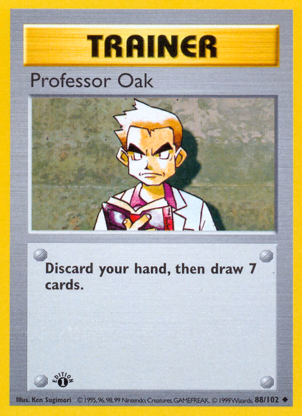 Professor Oak (Shadowless) Pokemon card (88/102, Base)