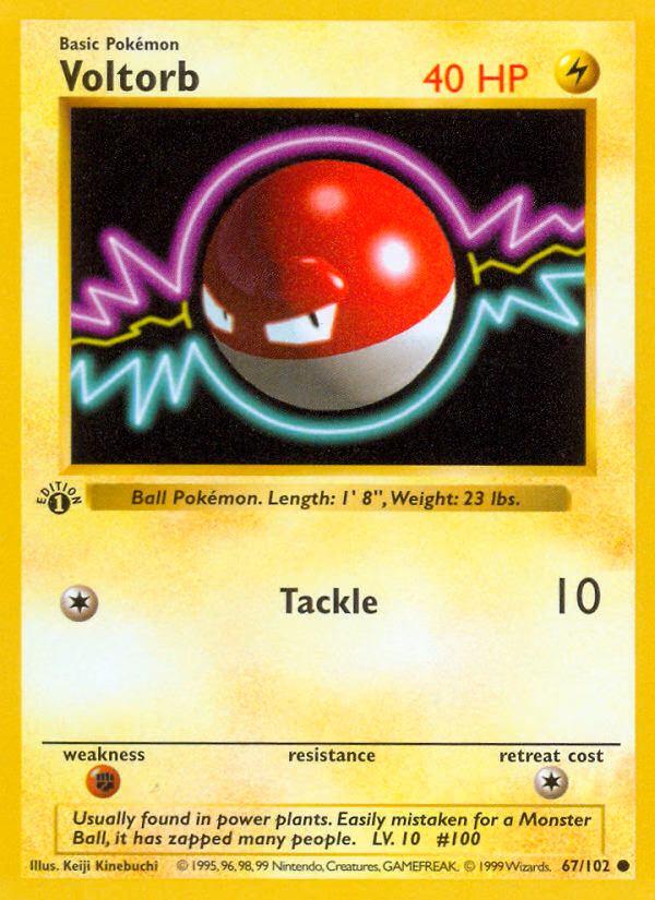 Voltorb Pokemon card (67/102, Base)