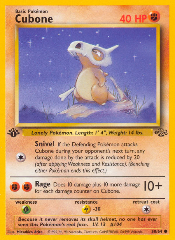 Cubone (Unlimited) Pokemon card (50/64, Jungle)