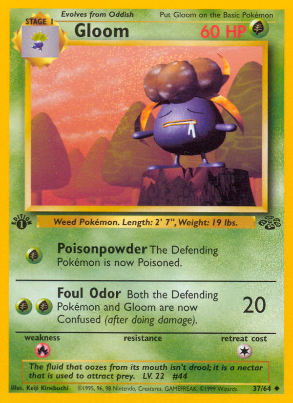 Gloom (1st Edition) Pokemon card (37/64, Jungle)