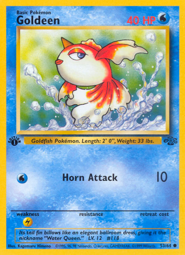 Goldeen (Unlimited) Pokemon card (53/64, Jungle)