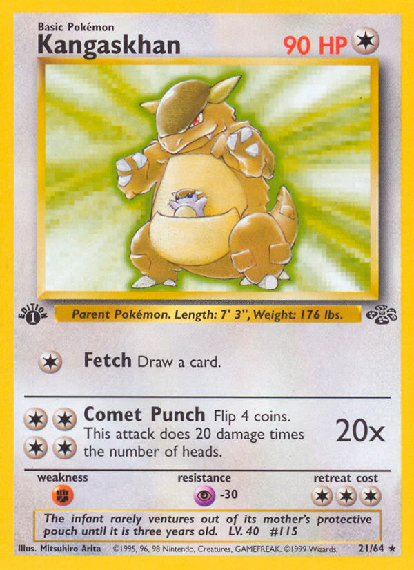 Kangaskhan (1st Edition) Pokemon card (21/64, Jungle)