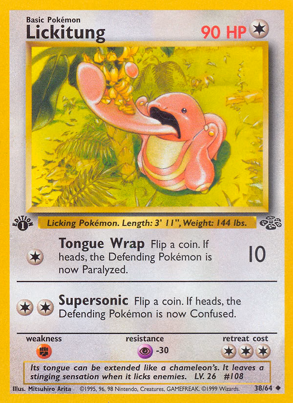 Lickitung (Unlimited) Pokemon card (38/64, Jungle)