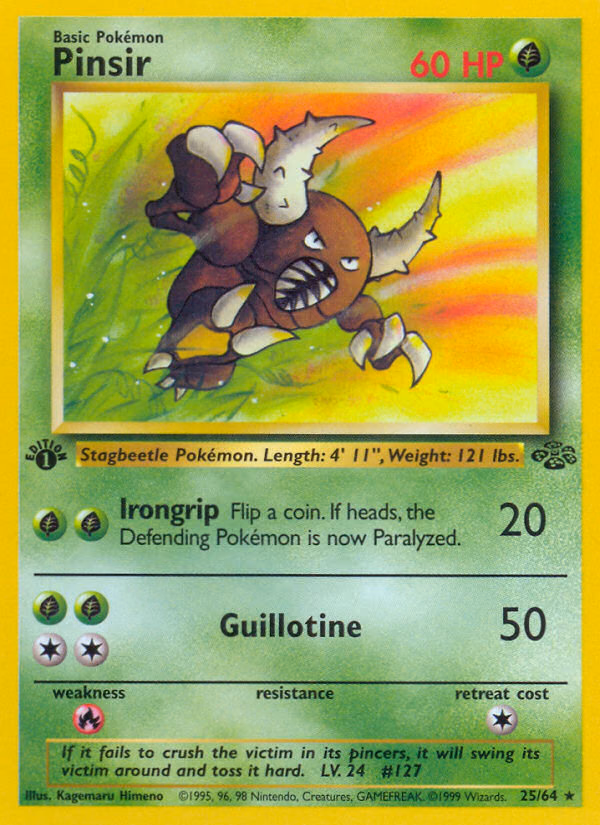 Pinsir (Unlimited) Pokemon card (25/64, Jungle)