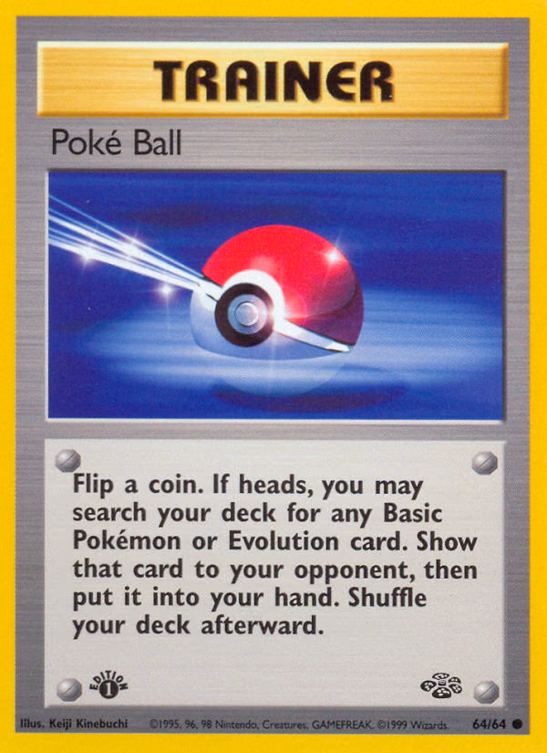 Poké Ball (1st Edition) Pokemon card (64/64, Jungle)