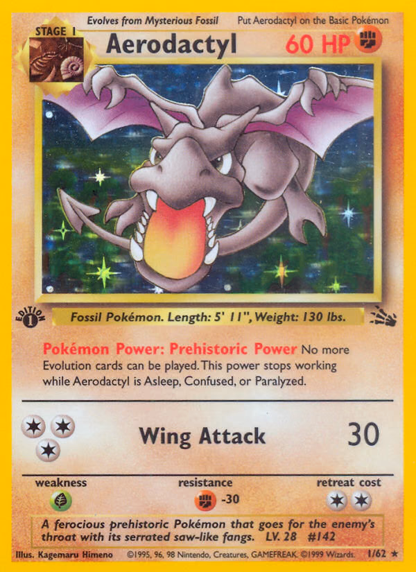 Aerodactyl (Unlimited) Pokemon card (1/62, Fossil)