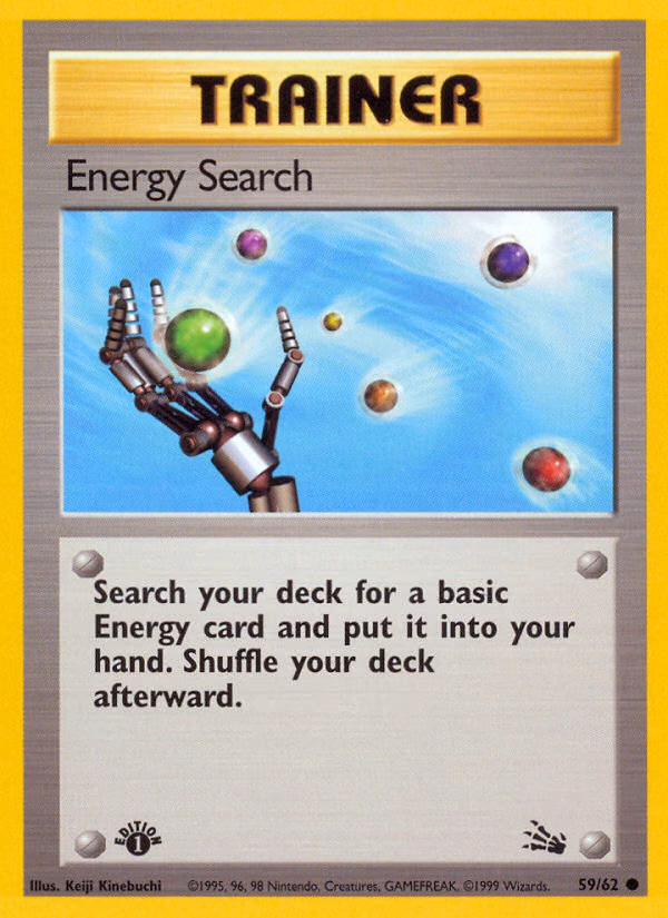 Energy Search (Unlimited) Pokemon card (59/62, Fossil)