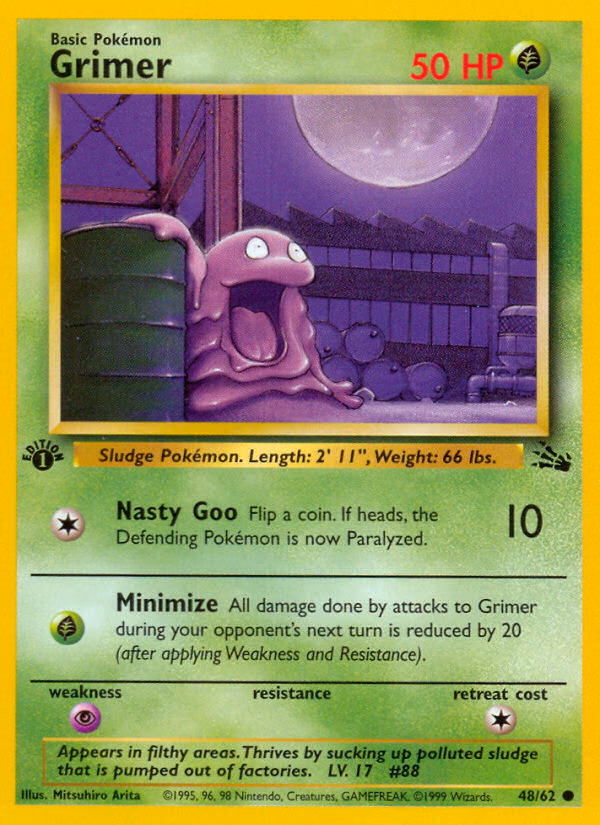 Grimer (Unlimited) Pokemon card (48/62, Fossil)