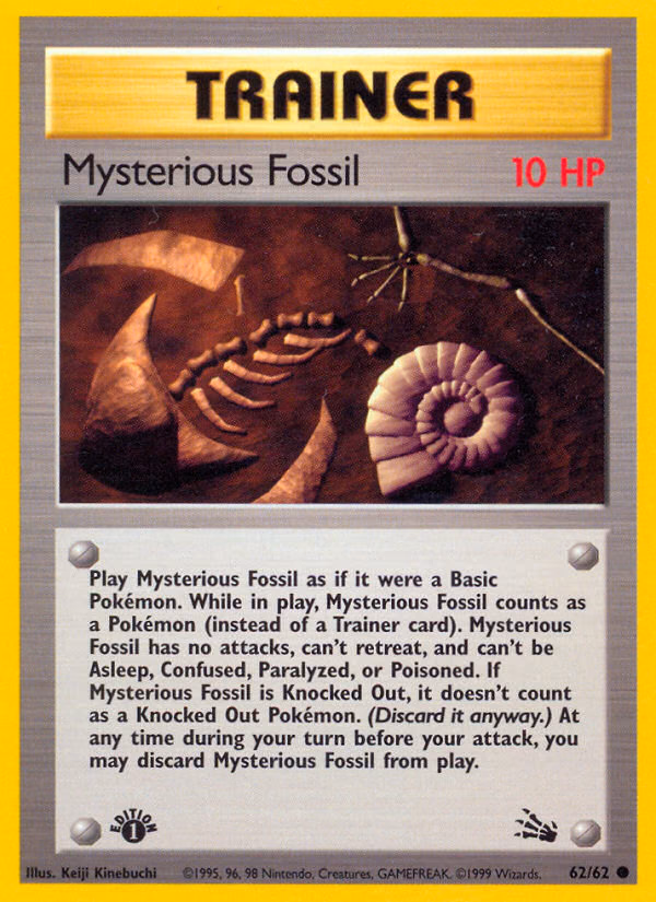 Mysterious Fossil (Unlimited) Pokemon card (62/62, Fossil)