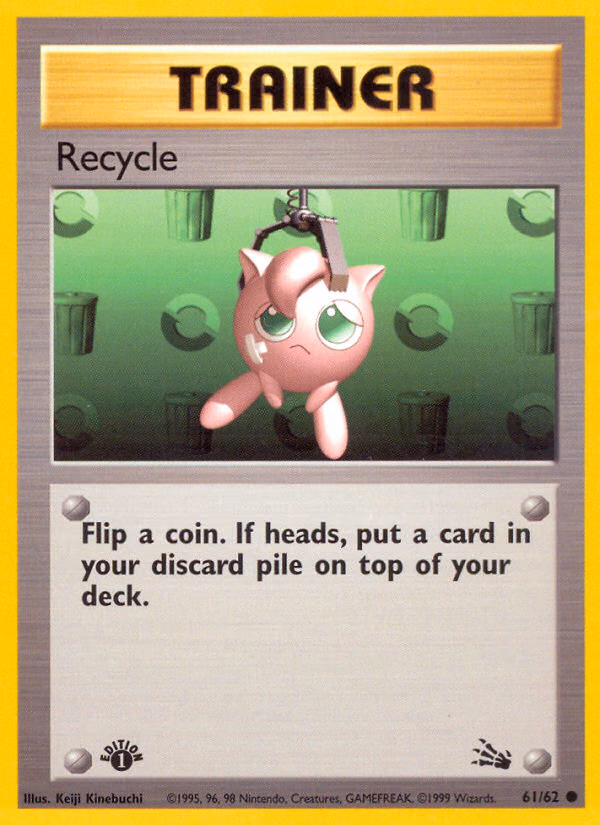Recycle (Unlimited) Pokemon card (61/62, Fossil)