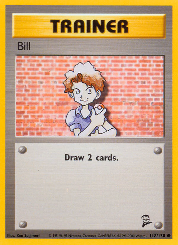 Bill Pokemon card (118/130, Base Set 2)