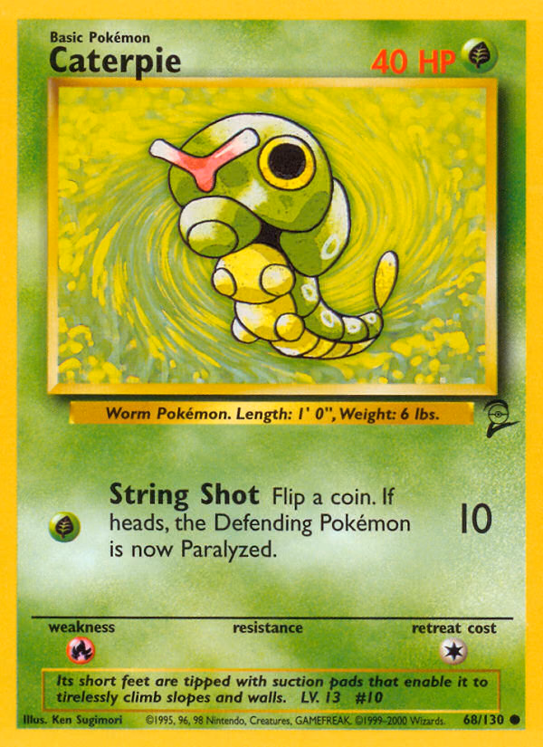 Caterpie Pokemon card (68/130, Base Set 2)