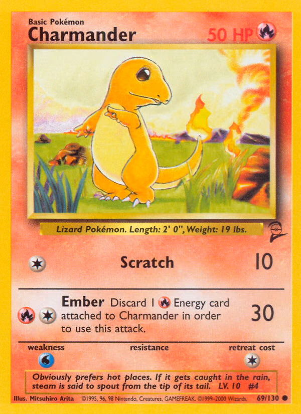 Charmander Pokemon card (69/130, Base Set 2)