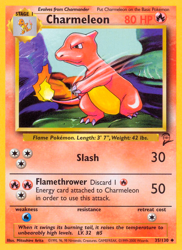Charmeleon Pokemon card (35/130, Base Set 2)