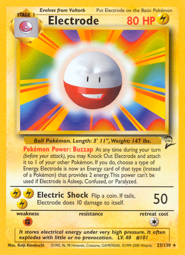 Electrode Pokemon card (25/130, Base Set 2)