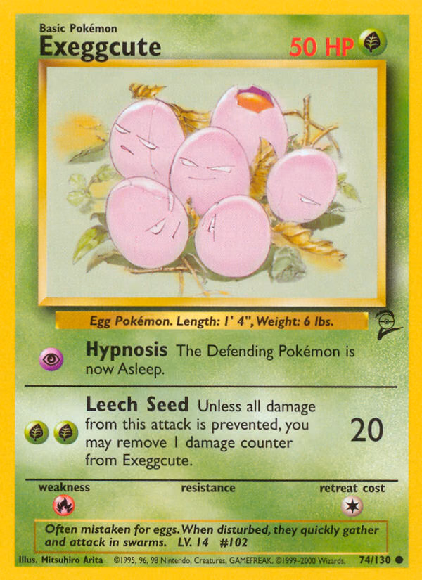 Exeggcute Pokemon card (74/130, Base Set 2)