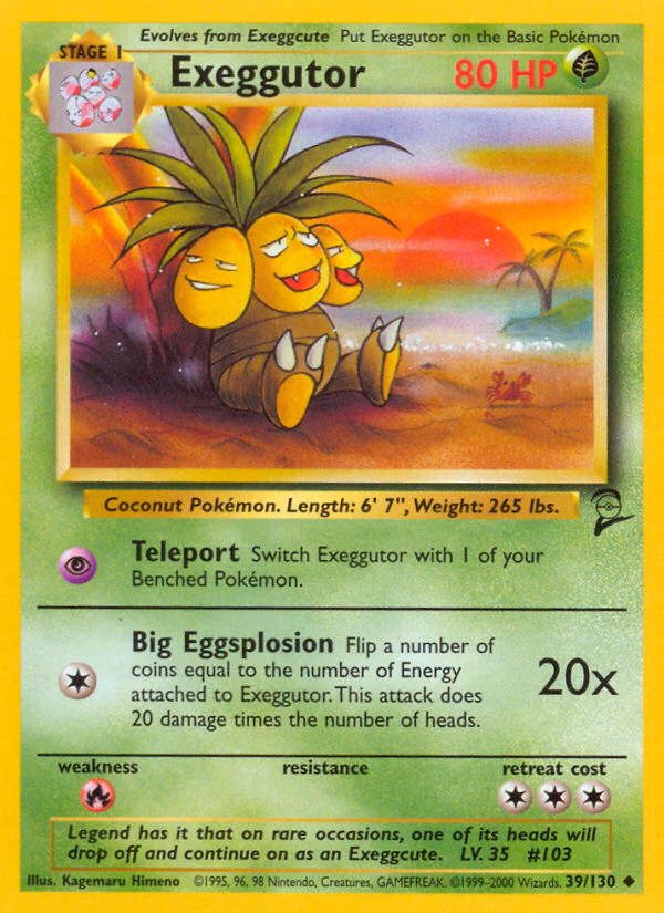 Exeggutor Pokemon card (39/130, Base Set 2)