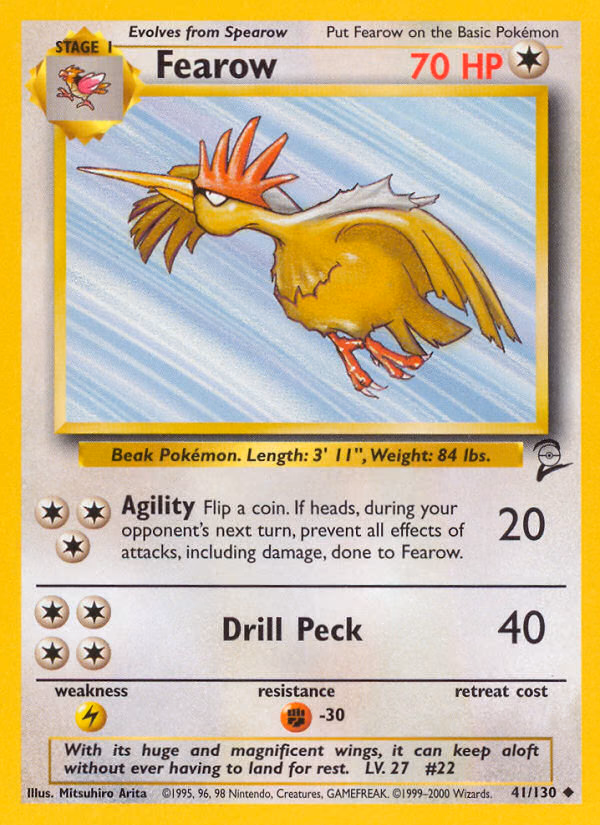 Fearow Pokemon card (41/130, Base Set 2)