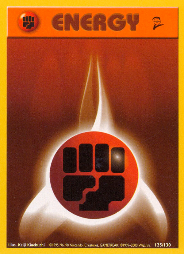 Fighting Energy Pokemon card (125/130, Base Set 2)