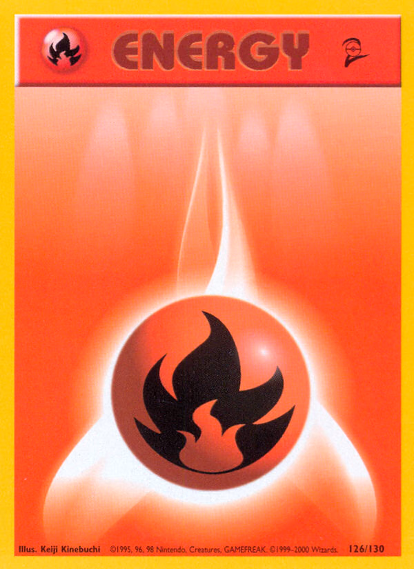 Fire Energy Pokemon card (126/130, Base Set 2)
