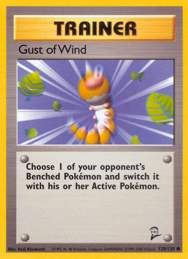 Gust of Wind Pokemon card (120/130, Base Set 2)