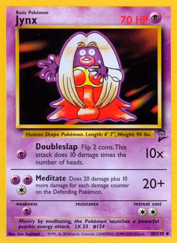 Jynx Pokemon card (45/130, Base Set 2)
