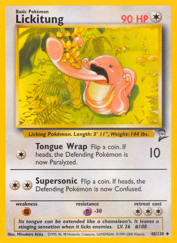 Lickitung Pokemon card (48/130, Base Set 2)