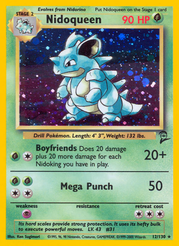 Nidoqueen Pokemon card (12/130, Base Set 2)