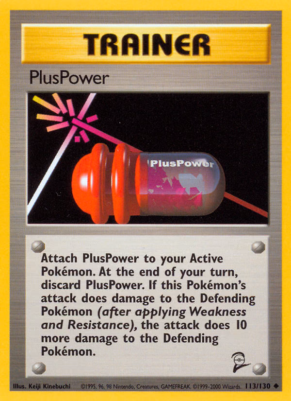 PlusPower Pokemon card (113/130, Base Set 2)