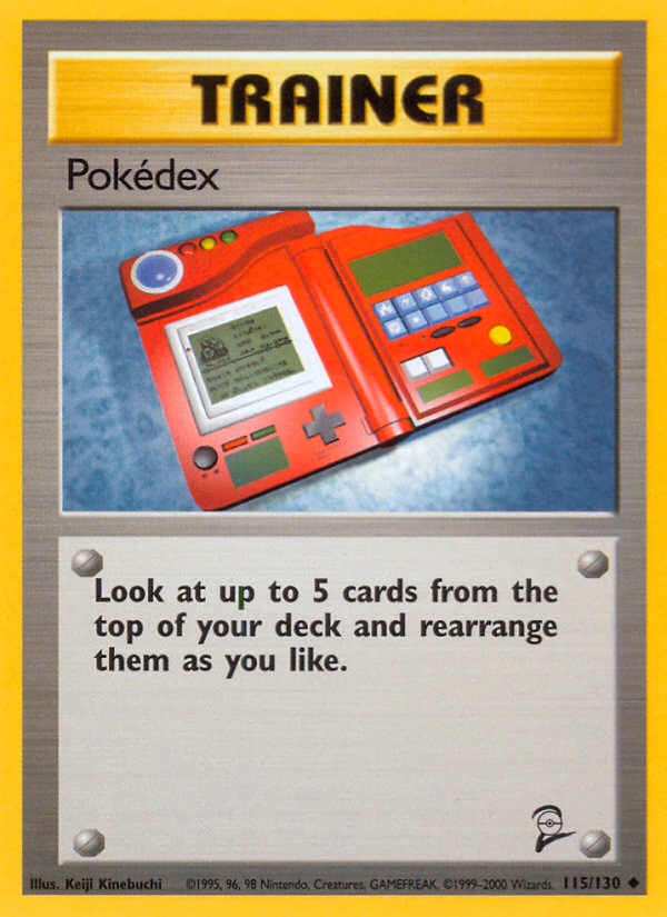 Pokédex Pokemon card (115/130, Base Set 2)
