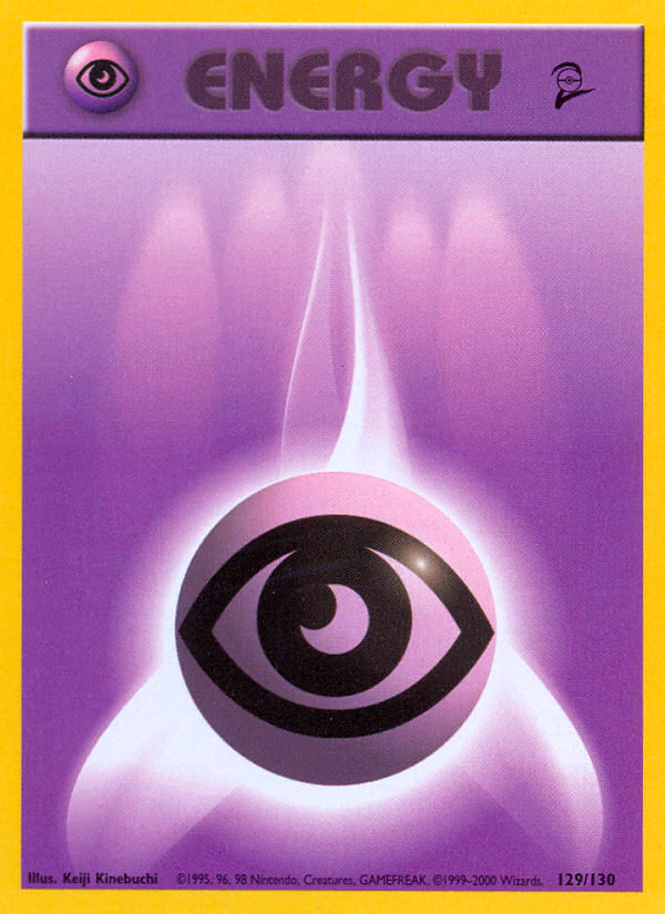 Psychic Energy Pokemon card (129/130, Base Set 2)