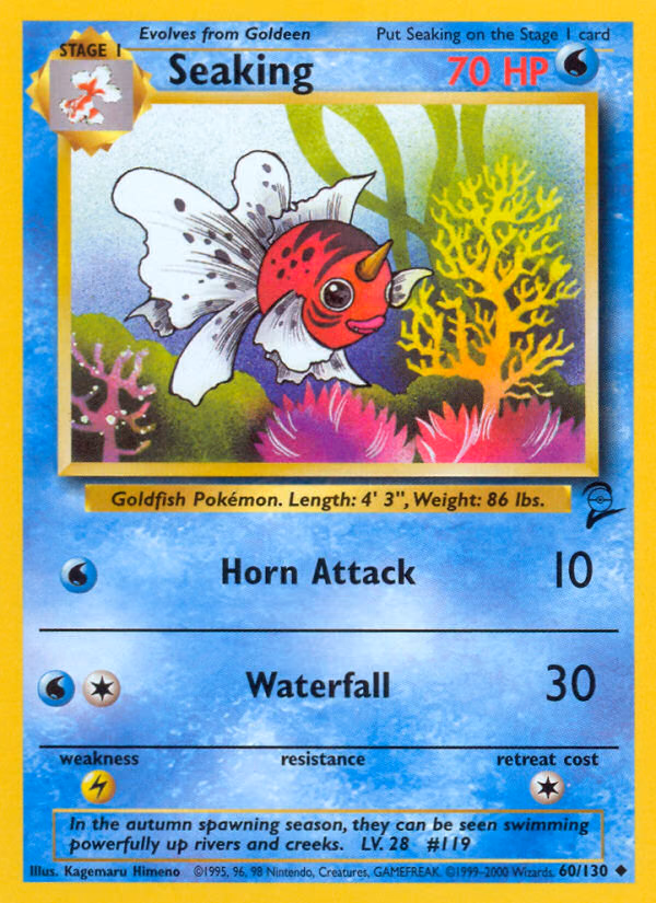 Seaking Pokemon card (60/130, Base Set 2)