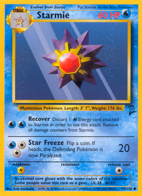 Starmie Pokemon card (94/130, Base Set 2)